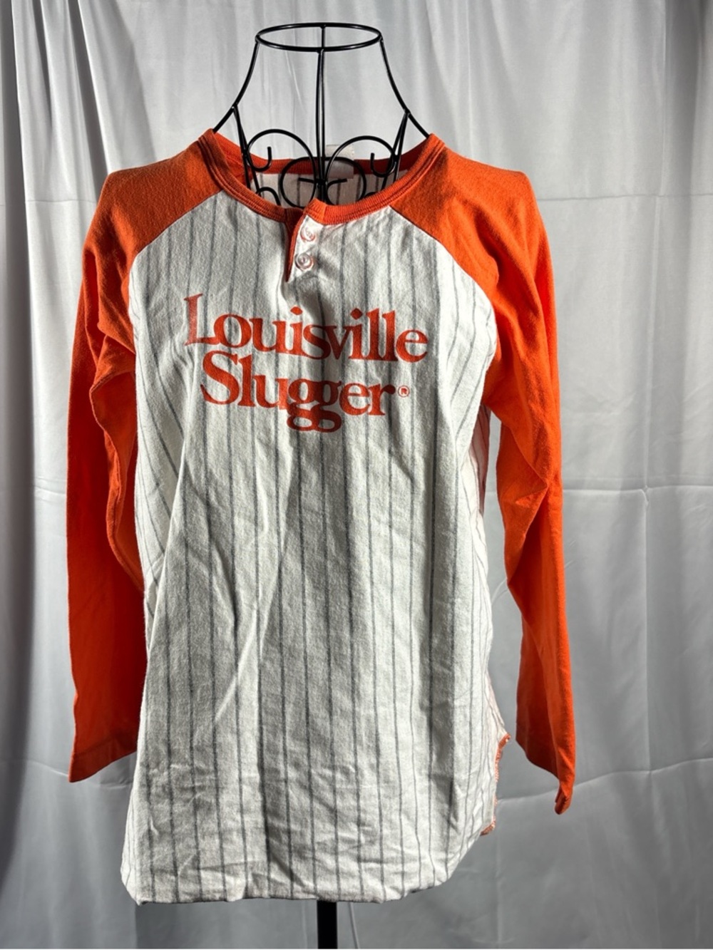 Louisville Slugger White & Orange Baseball Henley